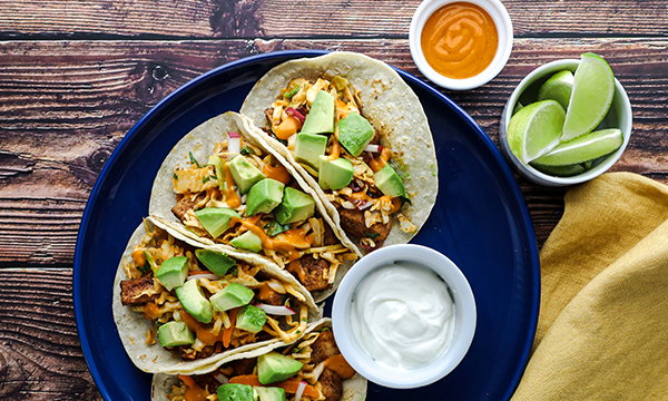 Fish Tacos with Spicy Cabbage Slaw